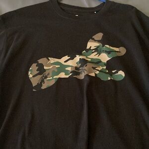 Akoo Black and Green Short Sleeve Tee with Camouflage Design